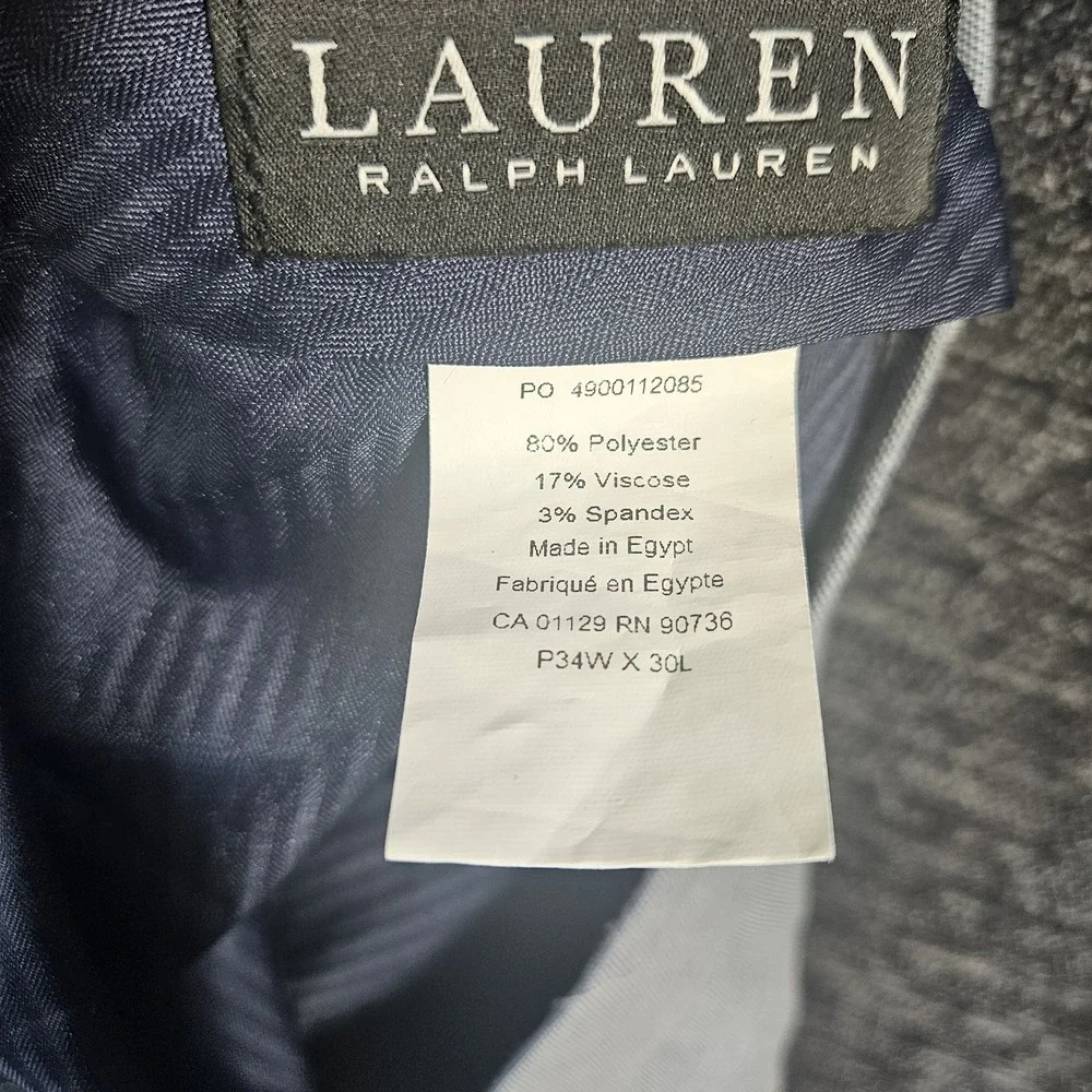 Polo Lauren Ralph Lauren Mens Classic Flat Front Dress Pants 34x30 Light Blue
